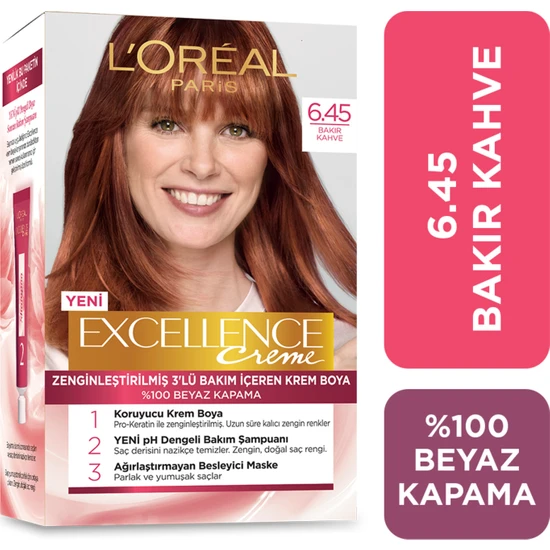 hepsiburada L'Oréal Paris Excellence Creme Saç Boyası - 6.45 Bakır Kahve hepsiburada L'Oréal Paris Excellence Creme Saç Boyası - 6.45 Bakır Kahve