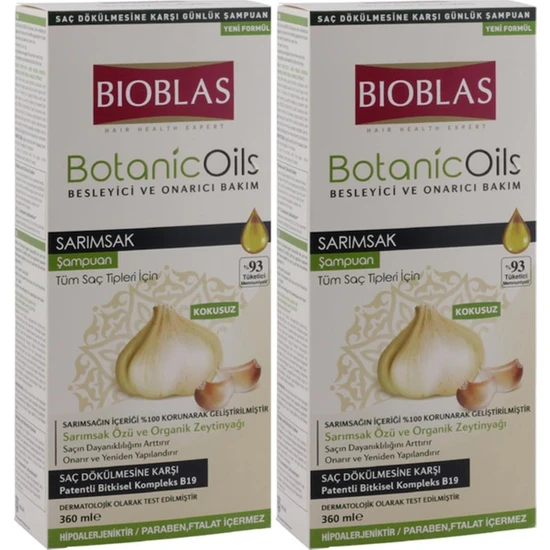 Bioblas Organic Oils Sarımsak Özlü Şampuan 360 ml x 2 Adet