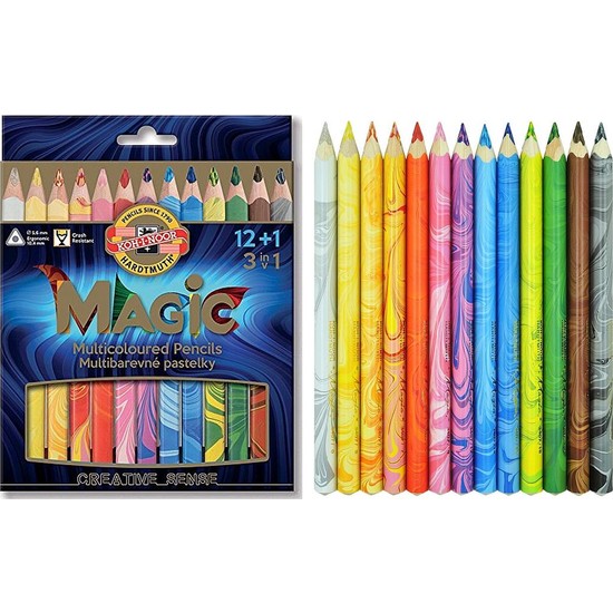 KOH-I-NOOR Magic Jumbo – Set 5 Matite Colorate Con Mina Multicolore 5,6 Mm Effetto Magico - 4