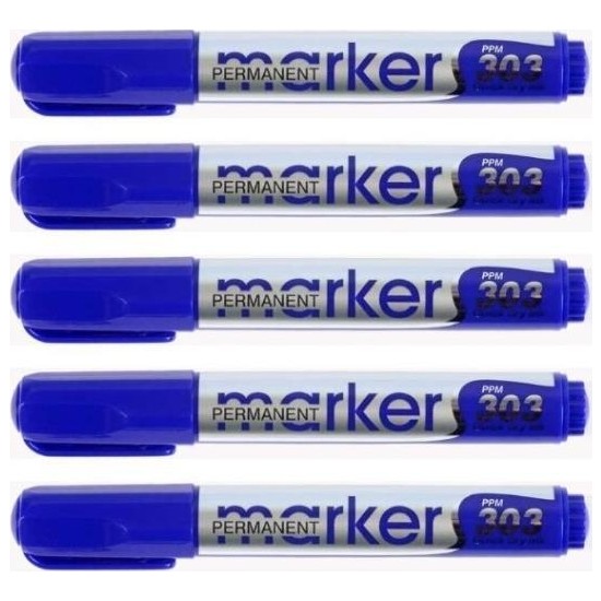 Piano Permanent Marker 303 Kesik Uçlu Mavi 5'li Fiyatı