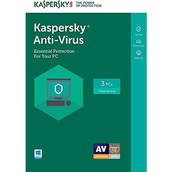 Kaspersky Anti-Virus 3 Kullanıcı 1 Yıl Eds