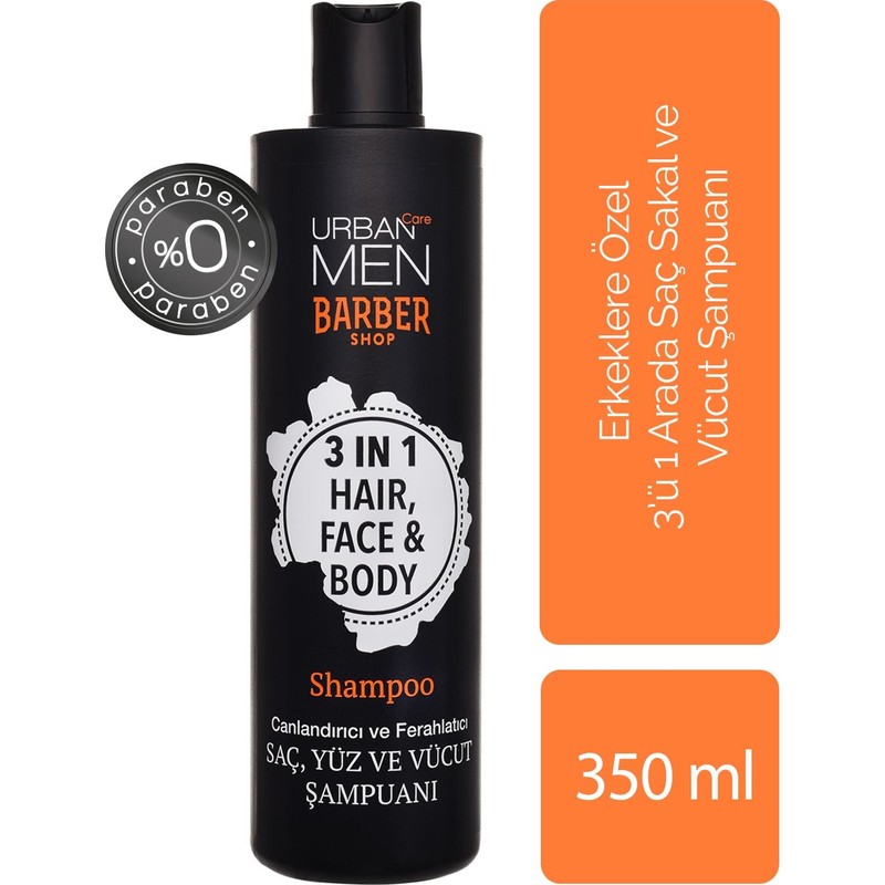 Urban Care Erkeklere Özel 3 In 1 Yenileyici Saç, Sakal ve Vücut Şampuanı 350 ml