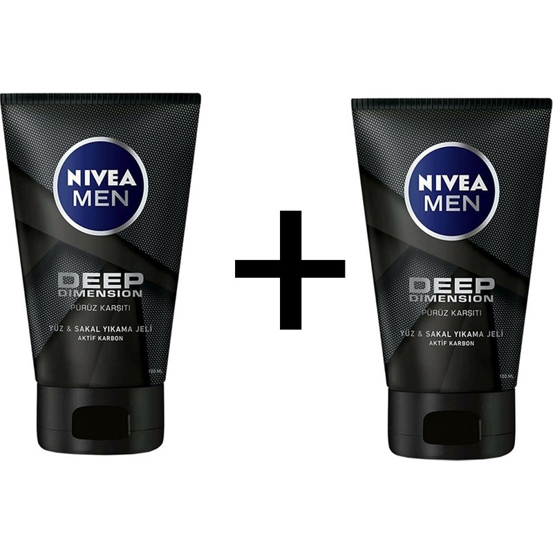 Nivea Men Deep Dimension Yüz & Sakal Temizleme Jeli 100 ml x 2 Adet
