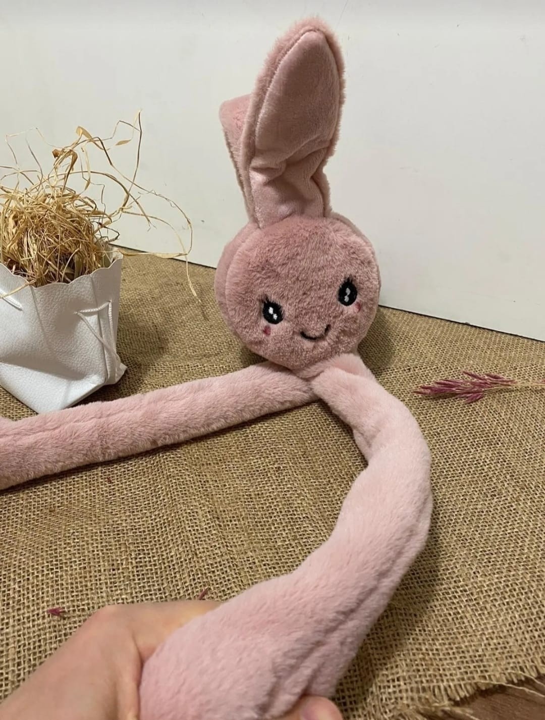 ZYC Kadın/kız Hareketli Tavşan Kulaklı Peluş Kulaklık görsel 5