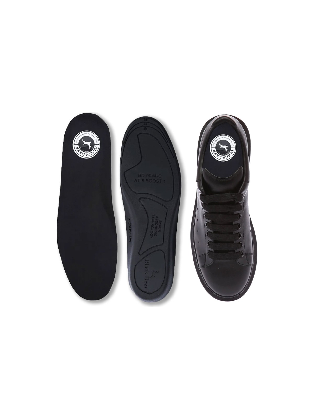 Black Deer N20 Yumuşak Ortopedik Tabanlığı,Rahat Tabanlık,Konfor Tabanı,Darbe Emici,Erkek,Kadın, Siyah