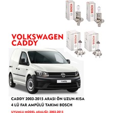 Bosch Caddy 2008 Model Ön Uzun-Kısa 4 Lü Far Ampülü Takımı Bosch
