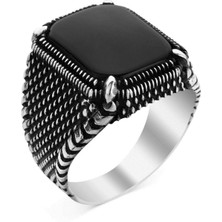 Argento Silver Oniks Taşlı 925 Ayar Gümüş Erkek Yüzük