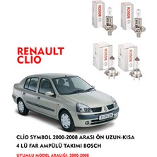 Bosch Clio Symbol 2000-2008 Arası Ön Uzun-Kısa 4 Lü Far Ampülü Takımı Bosch