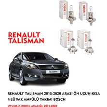 Bosch Renault Talisman 2015-2020 Arası Ön Uzun-Kısa 4 Lü Far Ampülü Takımı Bosch
