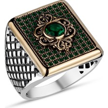 Argento Silver Mikro Zirkon Taşlı 925 Ayar Gümüş Erkek Yüzük