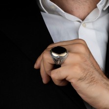 Argento Silver Zirkon Taşlı 925 Ayar Gümüş Erkek Yüzük