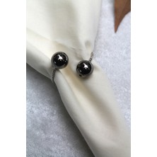 Emtory Home 12 Adet Gümüş Füme Metal Halkalı Peçete Yüzüğü