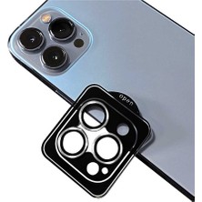 Case World Apple iPhone 13 Pro Alüminyum Alaşım Safir Temperli Cam Kamera Lens Koruyucu - Gümüş