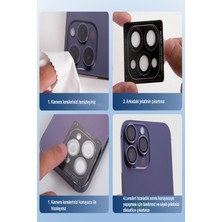 Case World Apple iPhone 13 Pro Alüminyum Alaşım Safir Temperli Cam Kamera Lens Koruyucu - Gümüş