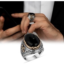 Argento Silver Oniks Taşlı 925 Ayar Gümüş Erkek Yüzük