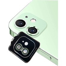 Case World Apple iPhone 12 Mini Alüminyum Alaşım Safir Temperli Cam Kamera Lens Koruyucu - Yeşil