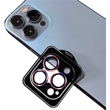 Case World Apple iPhone 12 Pro Max Alüminyum Alaşım Safir Temperli Cam Kamera Lens Koruyucu - Lila