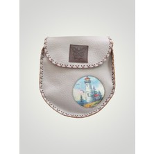 Boutique Venüs Vegan Deri Tasarım Kol Çantası - Bej Renk- Boyut 20*22 cm