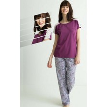 Pierre Cardin Pierre CARDIN-PC7267-BAYAN Kısa Kollu Dantelli Pijama Takımı-Fuşya