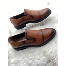 Çiğdem Kundura Gerçek Deri Bağsız Klasik Ayakkabı (365) - Taba - 42 - ST00825-TABA-42