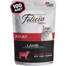 Felicia Pouch Tahılsız Kuzulu Yetişkin Kedi Konserve Mama 100 x 85 Gr.