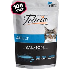 Felicia Pouch Tahılsız Somonlu Yetişkin Kedi Konserve Mama 100 x 85 Gr.