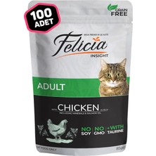 Felicia Pouch Tahılsız Tavuklu Yetişkin Kedi Konserve Mama 100 x 85 Gr.