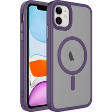 Case Street Casestreet Apple iPhone 12 Kılıf Flet Wireless Şarj Özellikli Mat Arka Yüzey Derin Mor