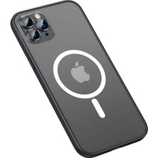 Smcase Apple iPhone 12 Pro Max Kılıf Mokka Tacsafe Lens Korumalı Hassa Tuş Mat Yüzey Siyah