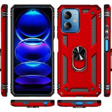 Dlrcase Xiaomi Redmi Note 12 5g Kılıf Vega Yüzüklü Silikon Tank Koruma+Nano Kırmızı