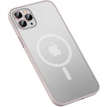 Gpack Apple iPhone 12 Pro Kılıf Mokka Tacsafe Lens Korumalı Hassa Tuş Mat Yüzey Pembe