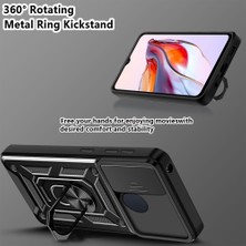 Case Street Casestreet Xiaomi Redmi 12C Kılıf Sert Silikon Tank Aramid Sürgülü Vega Yüzüklü Kırmızı