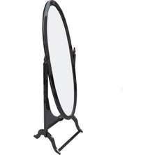 Bengi Ticaret   Ayna Boy Ahşap Oval Kayın-Mdf  Parlak Ceviz Boya Nature Dekoratif Ayna El Yapım