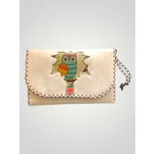 Boutique Venüs Vegan Deri Portföy/clutch Tasarım Çanta - Koyu Krem Renk - Boyutları 17/26