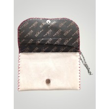 Boutique Venüs Vegan Deri Portföy/clutch Tasarım Çanta - Koyu Krem Renk - Boyutları 17/26