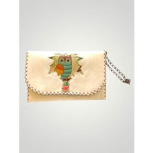 Boutique Venüs Vegan Deri Portföy/clutch Tasarım Çanta - Koyu Krem Renk - Boyutları 17/26