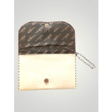 Boutique Venüs Vegan Deri Portföy/clutch Tasarım Çanta - Koyu Krem Renk - Boyutları 17/26