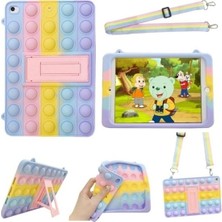 FUJİMAX Apple ipad Air 1 9.7 Inç Kılıf A1474,A1475,A1476 Yatay Standlı Askılıklı Silikon Popit Kids Kılıf