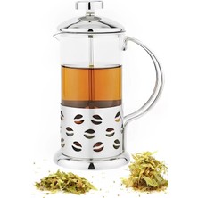 Maridet French Press Bitki Çayı Demliği 350 Ml. Metal Kulplu Çok Amaçlı Ölçü Kabı Cam French Press