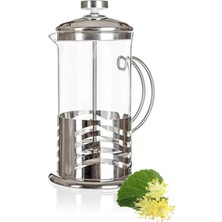 Maridet French Press Bitki Çayı Demliği 350 Ml. Metal Kulplu Çok Amaçlı Ölçü Kabı Cam French Press