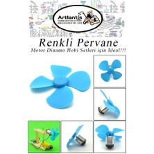 Artlantis Deney Pervanesi Renkli 5 Adet Dc Motor Dinamo Uyumlu Pervane 3 Kanatlı Pervane Deney Eğitim Pervanesi