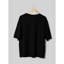 X7 Design Art X7 Koleksiyonu Siyah Basic Oversize T-Shirt