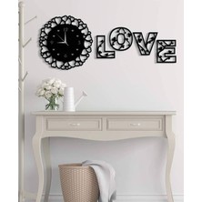 Planet Store Ahşap Love Tablo ve Duvar Saati Model 4