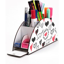 KutuTR Ahşap Vip Öğrenci Seri Gökkuşağı Cetvelli Masaüstü Kalemlik Çocuklar Için Organizer Montajlı Kutulu