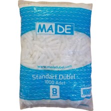 Made Trakyapı Market Made 8mm Plastik Dübel Beyaz 1000 Adet