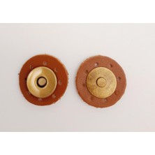 Angel Çanta Aksesuar Taba Suni Derili Mıknatıslı Çıtçıt Antik Metalli