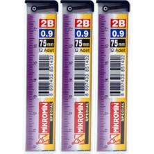 Mikro 2B 75mm Cetvelli 0.9 Uç 3 Tüp Kırtasiye Malzemesi