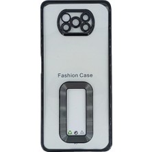 Plus Xiaomi Poco X3 / Poco X3 Pro ile Uyumlu Roma Lensli Lazer Slot Şeffaf Kılıf