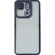 Plus Xiaomi Redmi 10A ile Uyumlu Roma Lensli Lazer Slot Şeffaf Kılıf