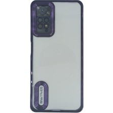 Plus Xiaomi Redmi Note 11 Pro ile Uyumlu Roma Lensli Lazer Slot Şeffaf Kılıf